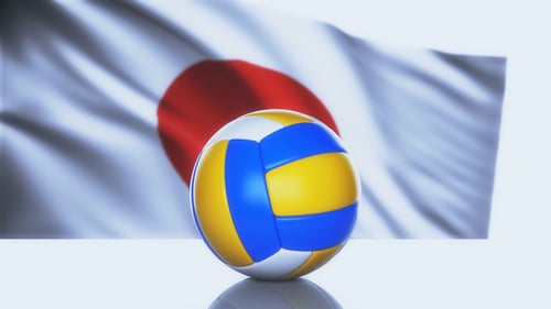 Ballon de volley-ball drapeau japonais