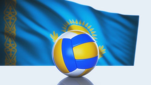 Volleyball Ball with Kazakhstan Flag
