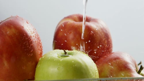Washing of Fresh Colorful Fruit