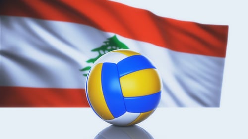 Animated 3D Volleyball with Waving National Flag