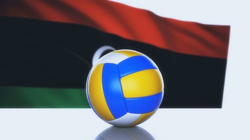 Volleyball Ball with Libya Flag