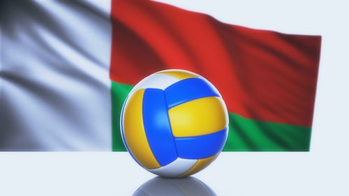 Volleyball Ball with Madagascar Flag