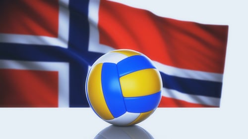 Volleyball Ball with Norway Flag