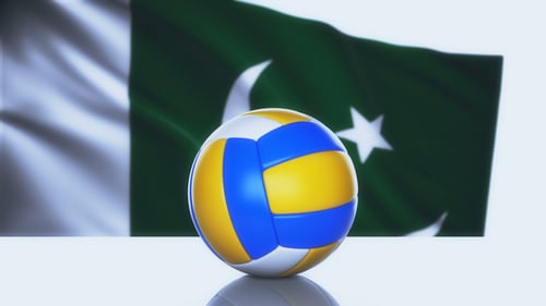 Ballon de volleyball avec drapeau du Pakistan