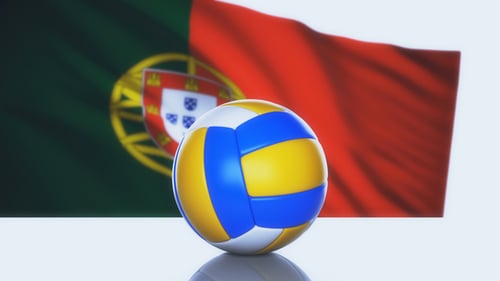 Volleyball Ball with Portugal Flag