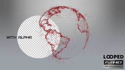 Futuristic Digital Earth Globe Network Connection Loop