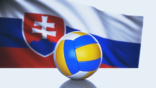 Volleyball Ball with Slovakia Flag