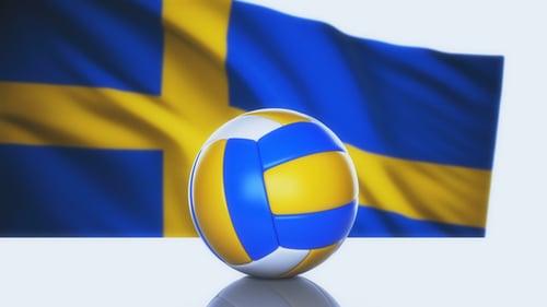 Volleyball Ball with Sweden Flag