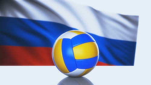 Volleyball Ball with Russian Flag