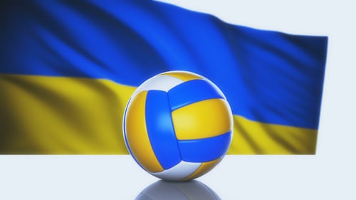 Volleyball Ball with Ukraine Flag
