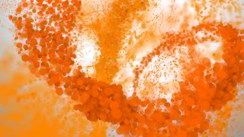 4K Orange Spiral Particle Stream Seamless Loop