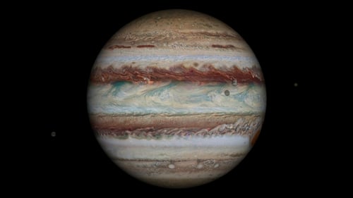 Jupiter 4K avec boucle de rotation des lunes