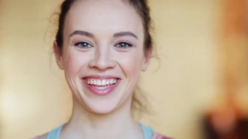 Smiling Young Woman Close Up Portrait