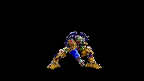 Colorful Futuristic Robot Dancing Animation Loop