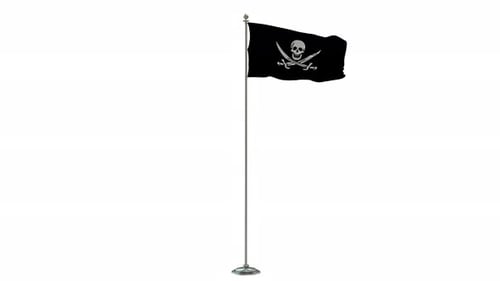 Waving Pirate Flag Animation on Pole