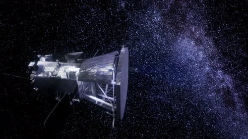 Spacecraft Traveling Through Starfield in Deep Space