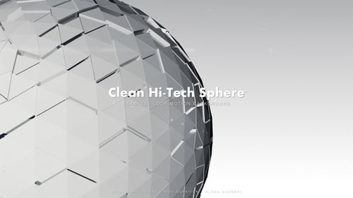 Futuristic 3D Geometric Sphere Rotating Background Loop