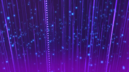 Futuristic Purple Digital Particle Stream Technology Background Loop