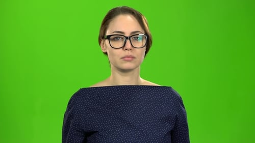 Woman Says No With Stop Hand Gesture