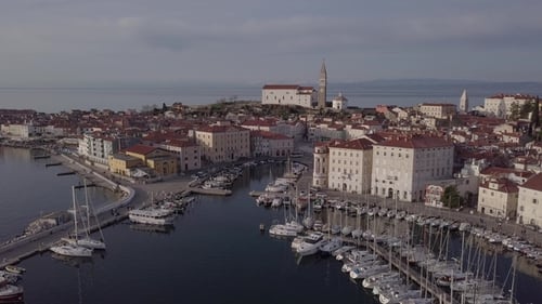 Luftaufnahme von Piran, Slowenien