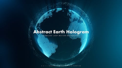 Digital Earth Globe Rotation Futuristic Background Loop