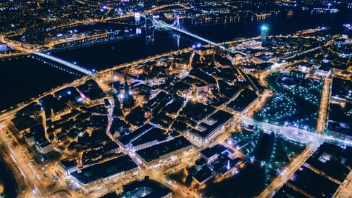 Riga City Old Down Drone