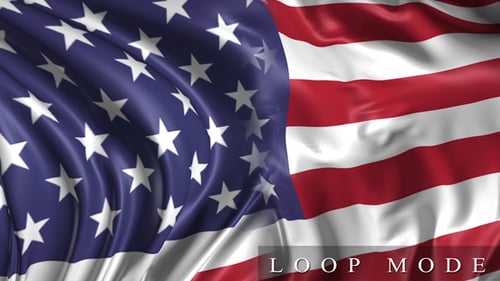 Realistic Waving American Flag Looping Animation