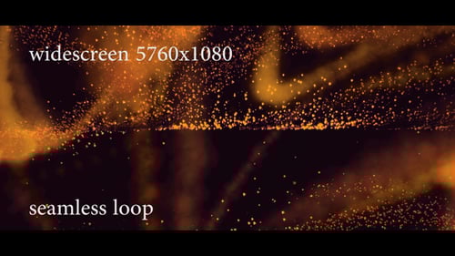 Widescreen Orange Particle Flow Abstract Background Loop