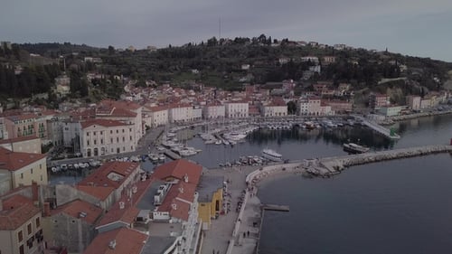 Luftbild von Piran in Slowenien