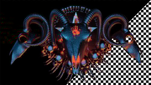 Signe du diable avec crâne de chèvre