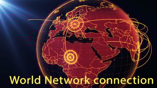 Global Technology Network Connections on Rotating Earth