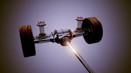 Car Chassis with Engine