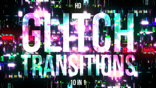 Colorful Glitch Digital Transition Effects Pack
