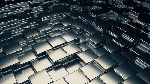 Seamless Looping Abstract Metallic Cube Grid Background