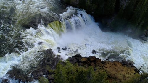 Ristafallet Waterfall in the Western Part of Jamtland