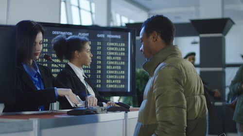 Smiling Female Security Agent at an Airport