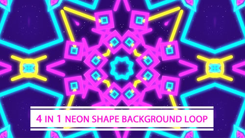4-in-1-Neonformen-Hintergrundschleife