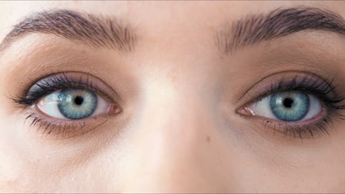 Beautiful Footage of Female Eyes with Classic Eyeliner Make-up