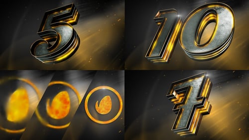 Dramatic Gold 3D Countdown and Logo Reveal
