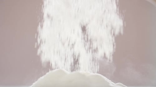 White Powder Falling in Studio, Abstract Design