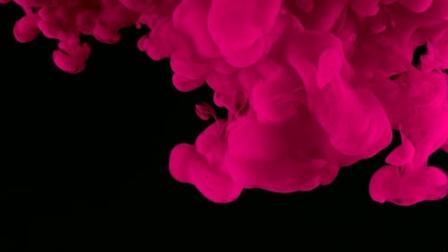 Vibrant Pink Ink Flowing in Abstract Motion