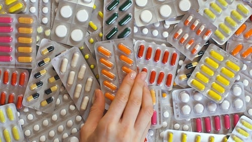 Variety of Pills and Capsules in Blister Packs
