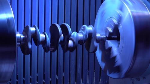 Crankshaft. Shaft Rotates in the Milling Machine