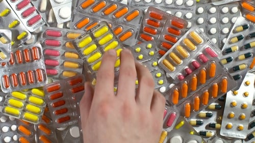 Colorful Pills in Blister Packs