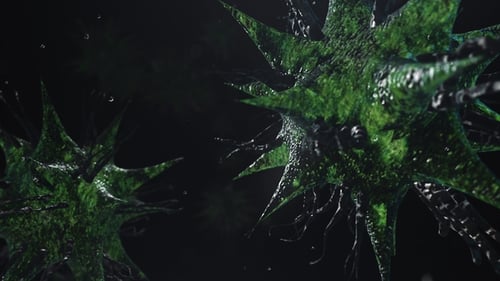 Floating Green Microscopic Organisms Science Background