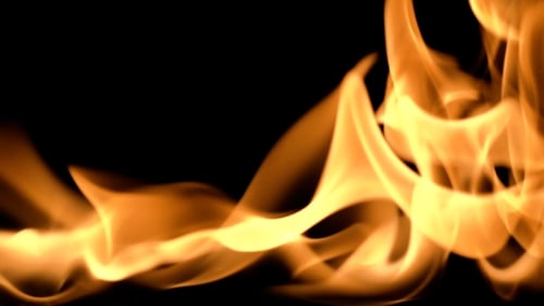 Abstract Flames Dancing on a Black Background