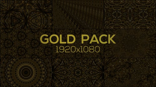 Sparkling Gold Kaleidoscope Abstract Motion Background