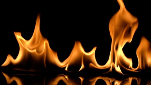 Bright, Vivid Flames on a Black Background