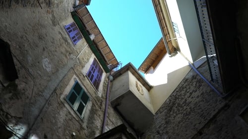 A Narrow Pedestrian Street with in the Old European Town