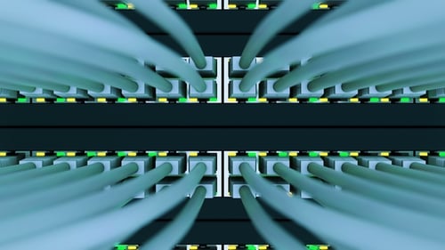 Digital Network Cables Connecting Data Flow Animation Loop